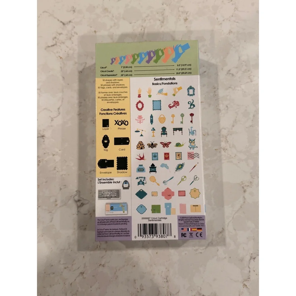 Cricut sentimentals shapes